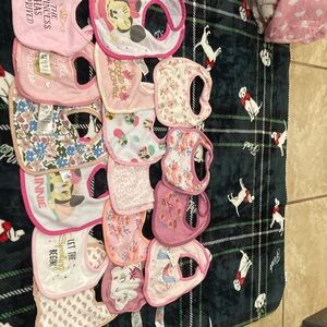 Assorted Pink Baby Bibs Set